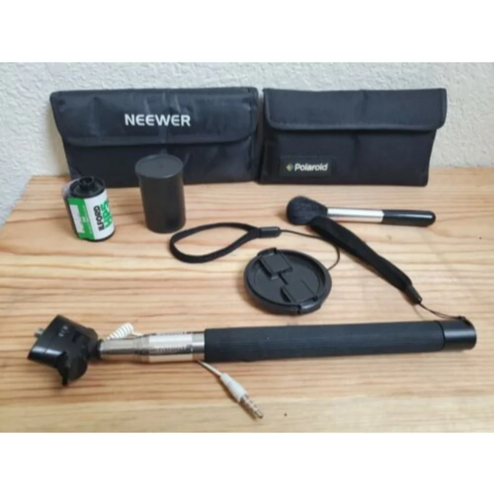 Camera Accessories Lot: 6 Filters, Selfie Stick, Film, Brush, Lens Cap …